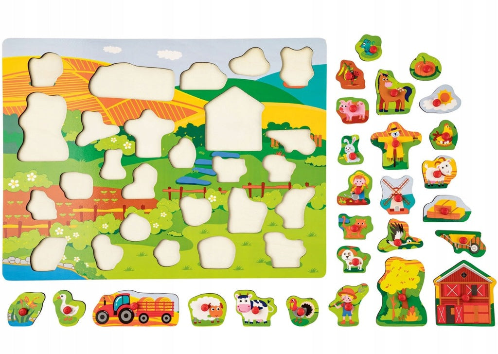 WOODEN PUZZLE BLOCKS ANIMALS PLAYTIVE +1.5 years