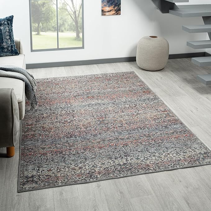 Rugs and More Oppo Washable Multi Color Rug Perfect for Family Homes