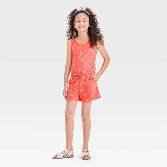 Girls' Knit 'Floral' Romper - Cat & Jack™