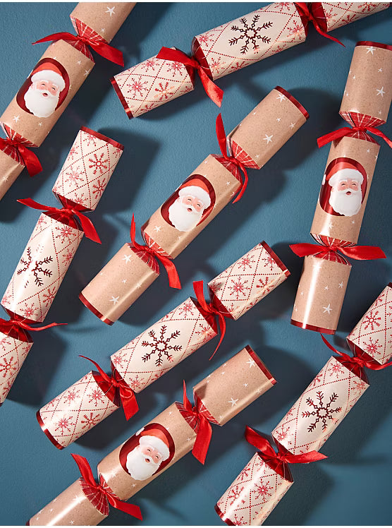 Red Christmas Crackers Set of 8
