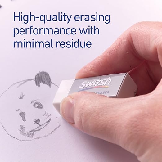 Swash Premium Plastic Eraser White