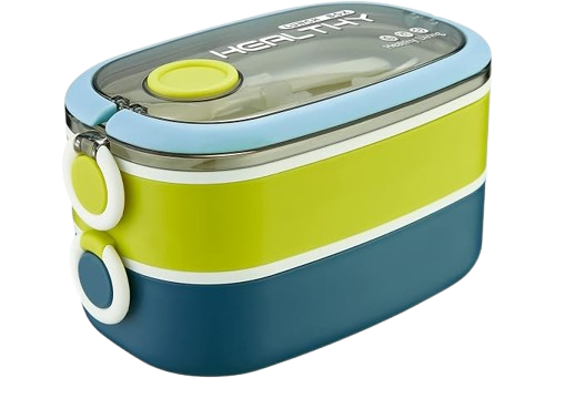 JIHAM Double Layers Pink Lunch Box 1,6 L