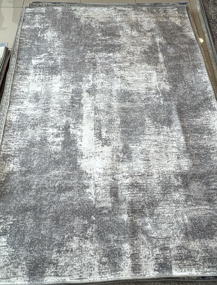 Rugs and More, Abstract Washable Grey Area Rug - Short Pile Rugs, Easy to Clean, Child & Pet Friendly - Modern Carpet for Living Room, Bedroom, Kitchen