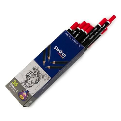 Swash Giant Graphite HB Pencils KOMFIGRIP x36