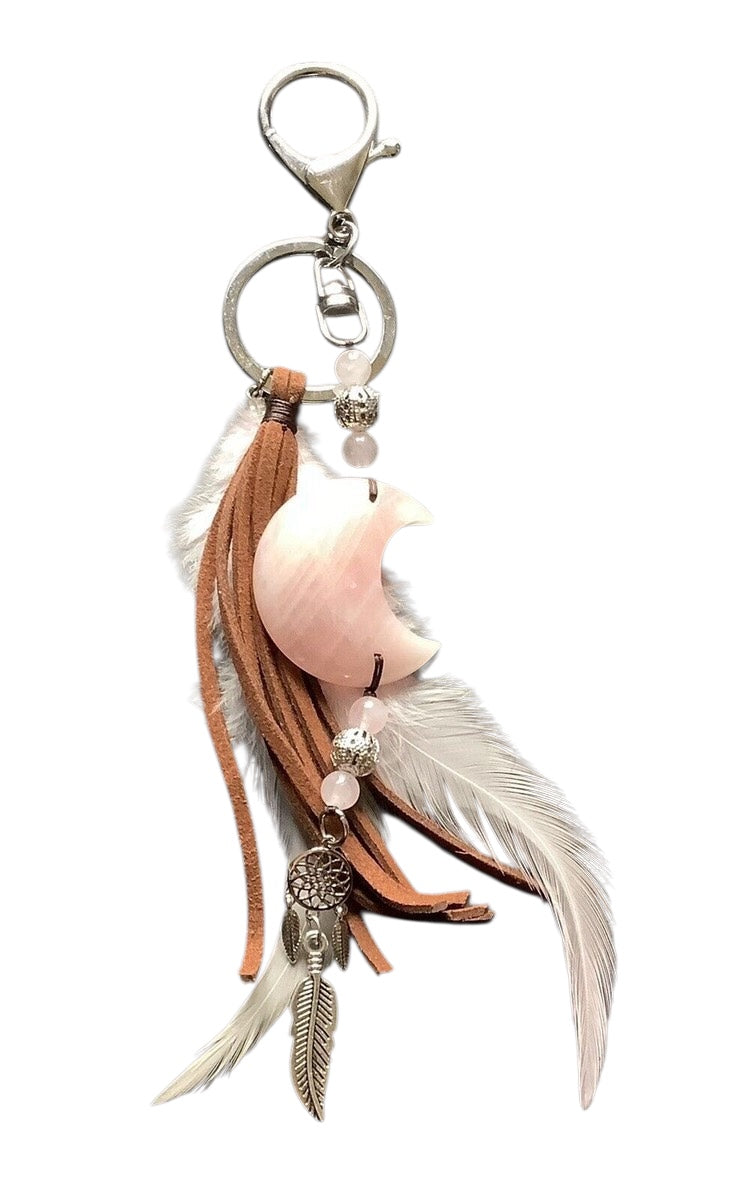 Natural Reiki Healing Crystal Gemstone Keychains Keyrings Bag Charm Accessories