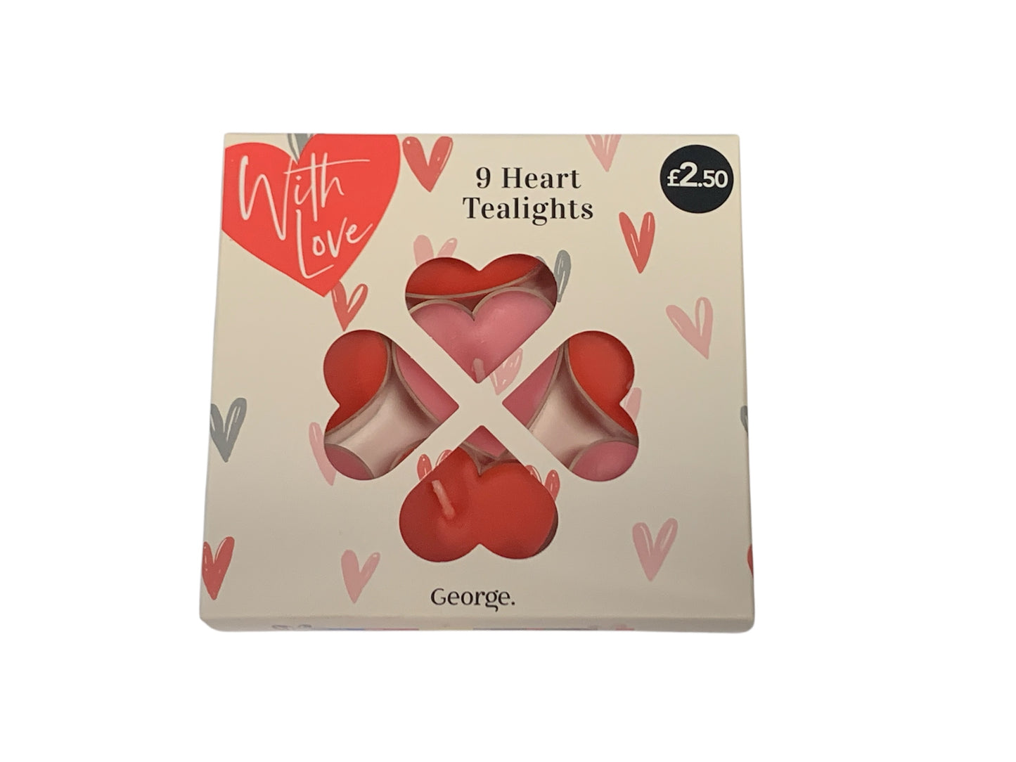 George Heart Shaped Tealight Candles 9 Pc