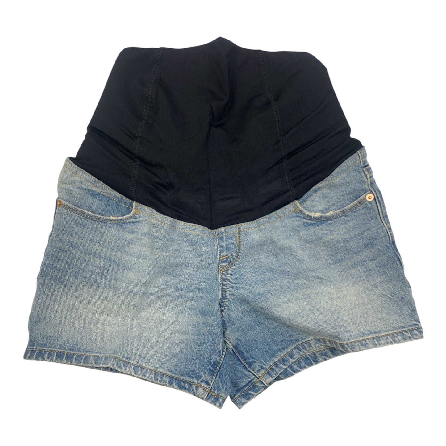 Isabel Maternity Cross Over Jean Mini Short Lighter Wash Size 0/24