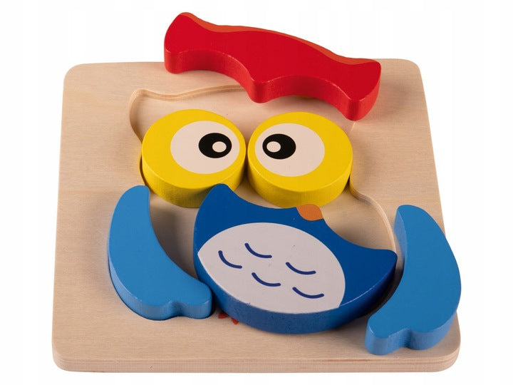 Wooden Puzzle for babies from 12 months Playtive OWL 5 pieces 2D