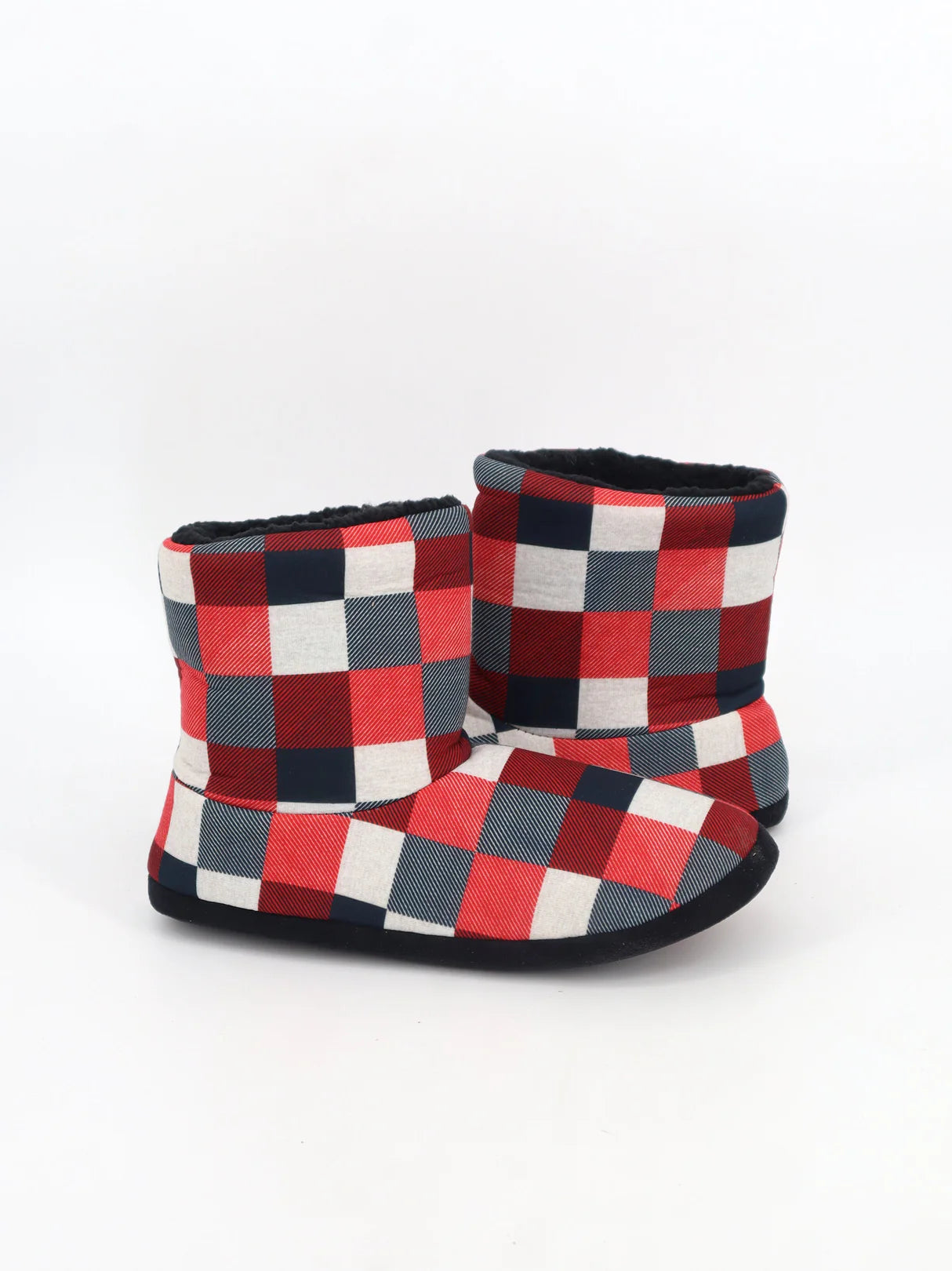 Men's Plaid Winter Slippers,Multi Color