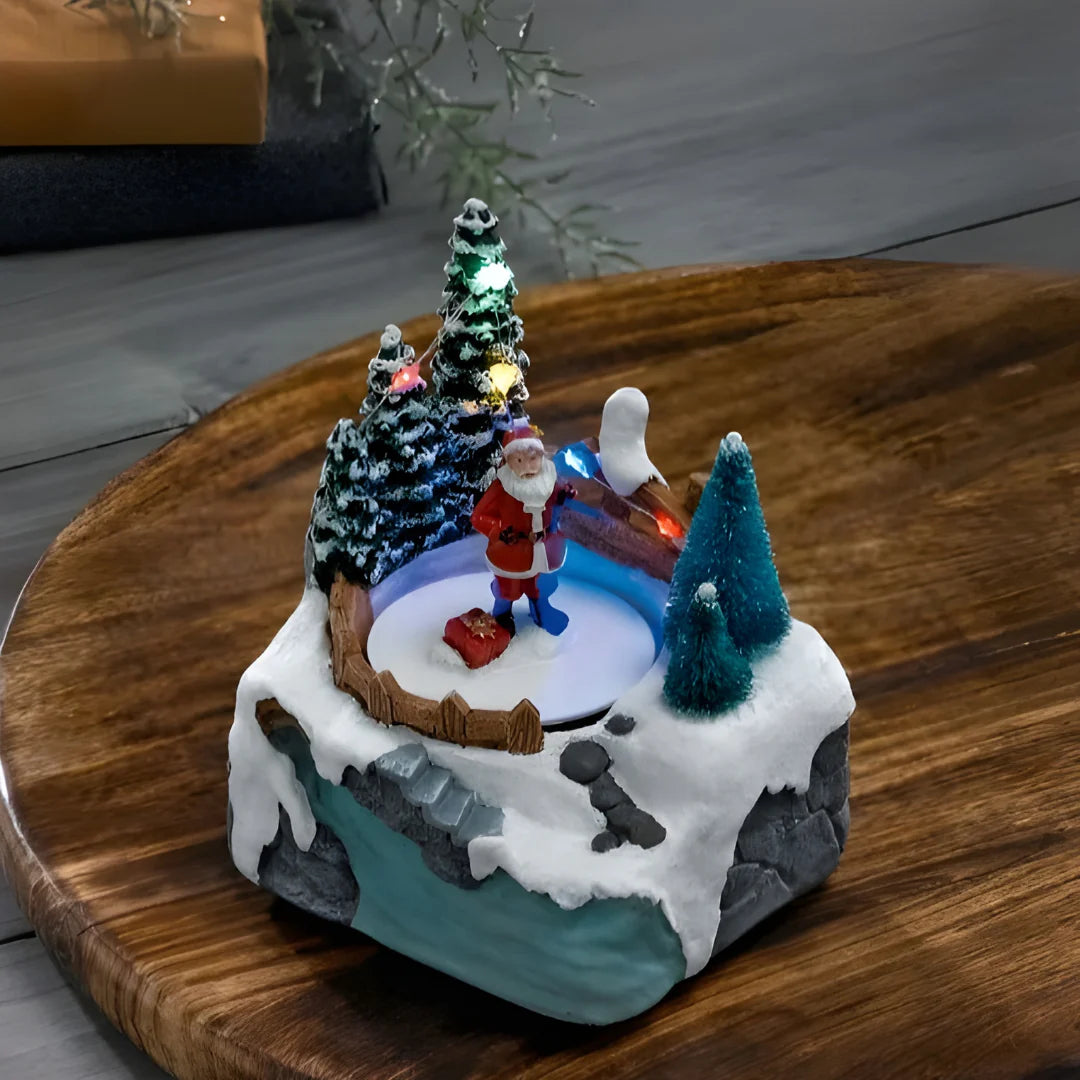 LIVARNO Home Mini Moving Christmas Village Scene with LED & Music