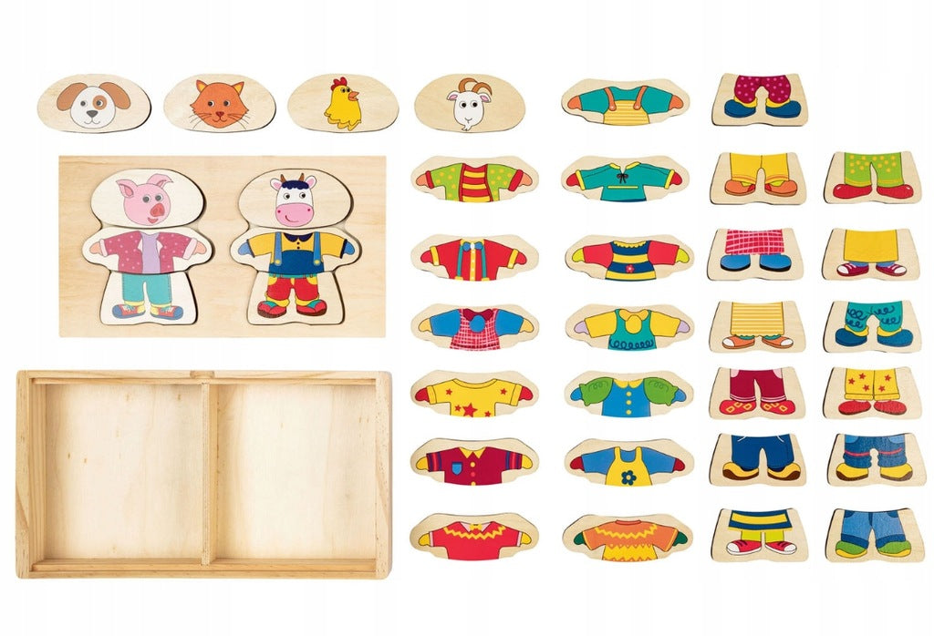 WOODEN PUZZLE BLOCKS ANIMALS PLAYTIVE 2+ years