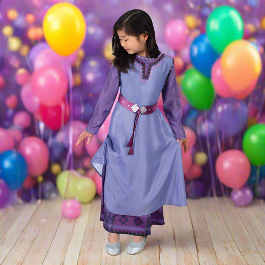 Rubies Deluxe Asha Costume for Kids | Disney Wish Movie Purple