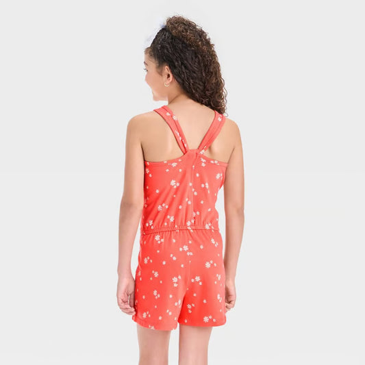 Girls' Knit 'Floral' Romper - Cat & Jack™