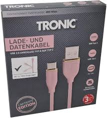TRONIC Charging and data cable USB C and USB A, 1 m