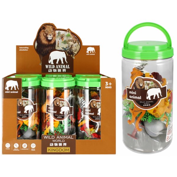 MegaCreative animal world savannah wild animal figurine toy, 524630, jar