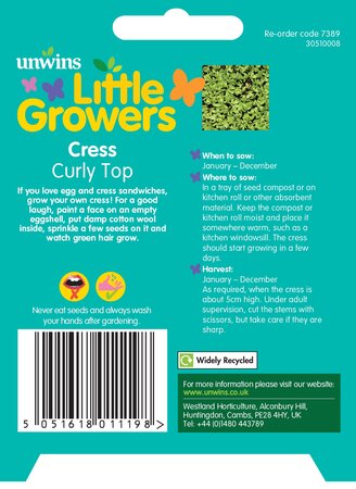 Unwins Little Growers Cress Curly Top