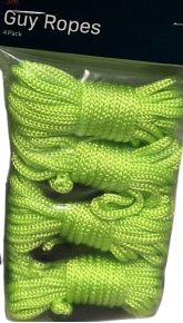 XPLOR Guy Ropes Reflective Cord Lines 3m With Runners Tent Camping Pack of 4