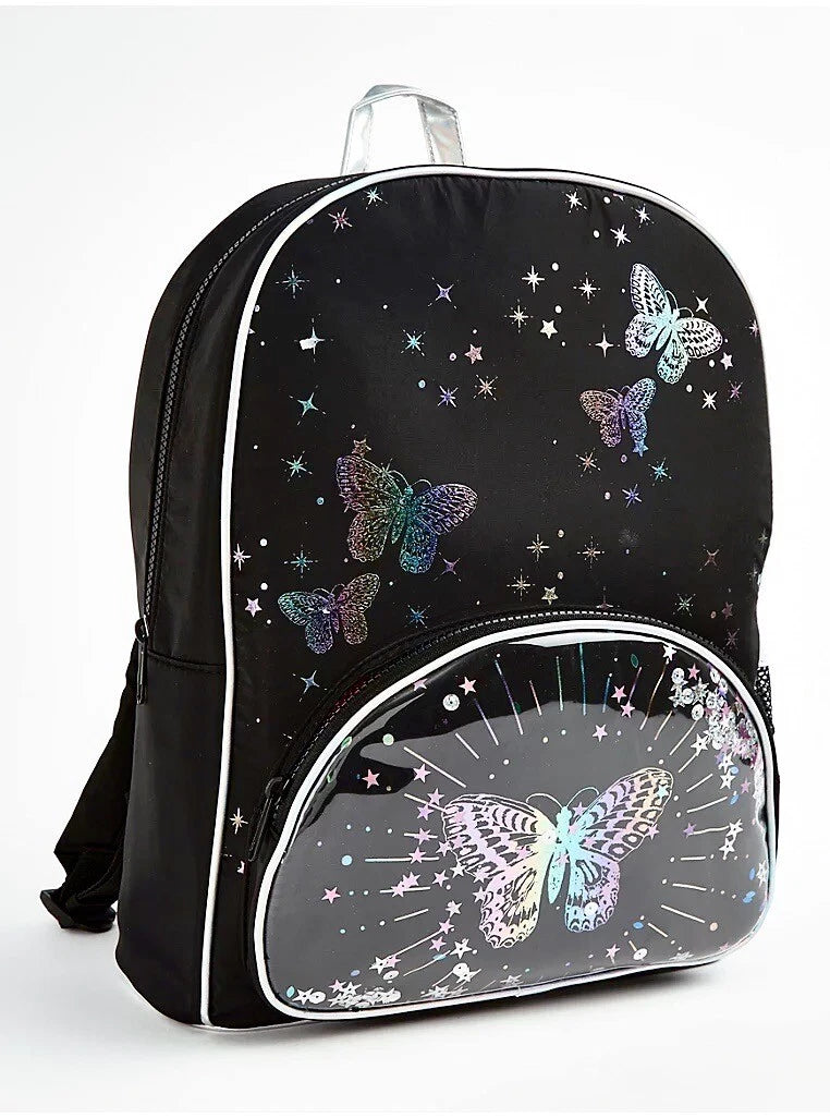 Girl’s Magic Sequin Butterfly Rucksack & School PE Bag & Purse 3Pcs Gift Set