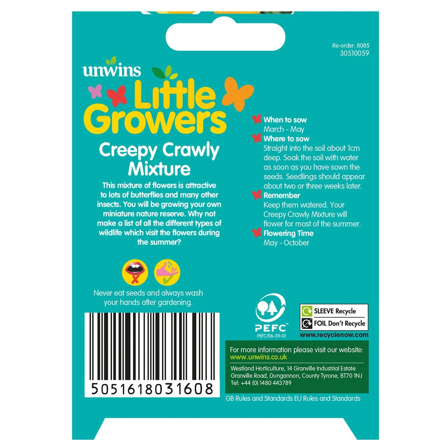 Unwins Little Growers Seeds - Creepy Crawly Mixture