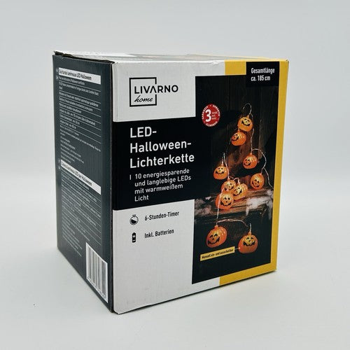 Livarno Home Halloween Pumpkin String Lights LED Battery Operated 185 cm