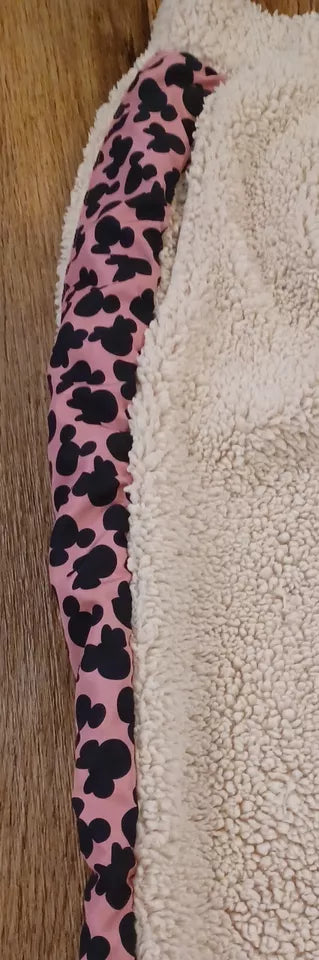 Disney Women's Sherpa Jogger Pants with Heart Embroidery