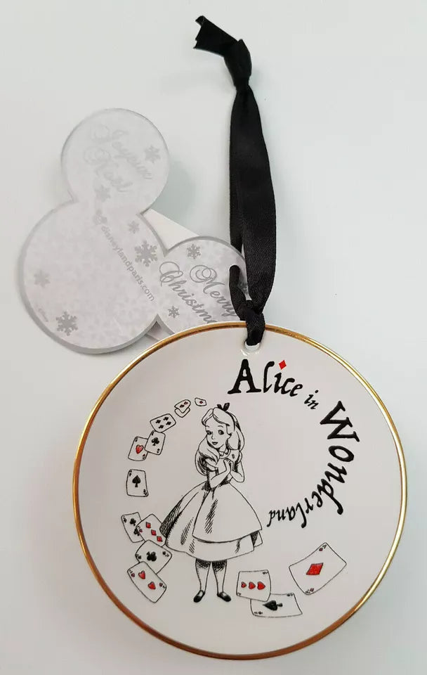 Disneyland Paris Alice in Wonderland Tea Plate Xmas Tree Ornament Decoration
