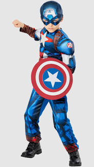 Toddler Captain America Superhero Costume Set - Fits Ages 3 to 4