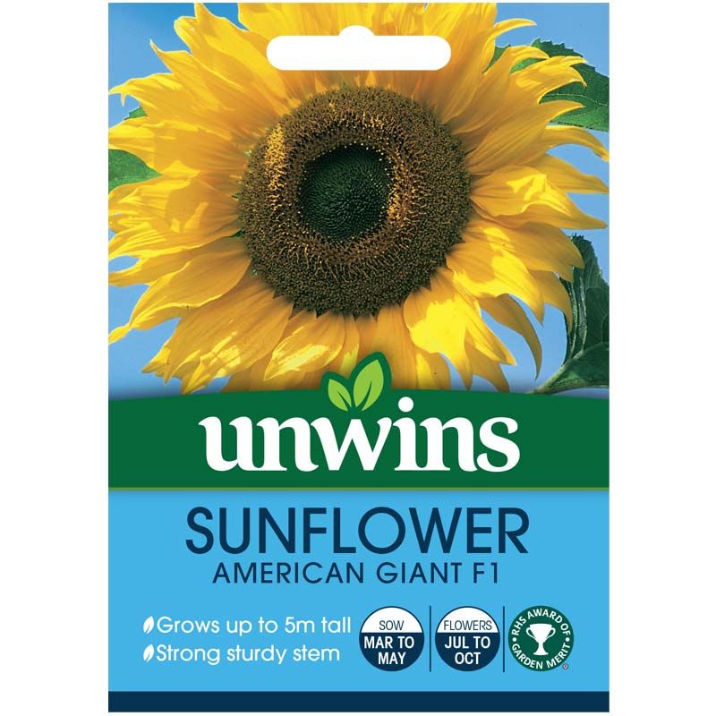 Unwins Grow Your Own Extra Tall 5M American Giant F1 Sunflower Flower Seeds