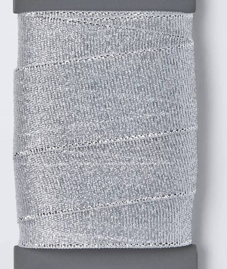 Sparkle Gift Ribbon, 5m, Silver