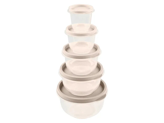 Livarno Home 5-Piece Storage Container Set (Beige)