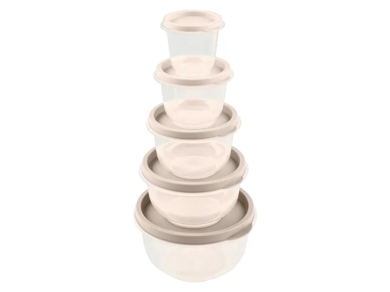 Livarno Home 5-Piece Storage Container Set (Beige)