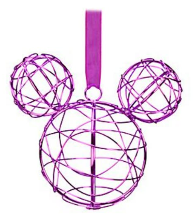 Disneyland Paris Mickey Mouse Purple Metal Hanging Ornament