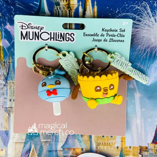 Munchlings Donald Duck & Pluto Keychain Bag Tag Set New
