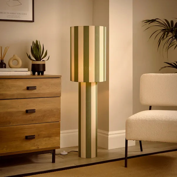 Dunelm Beatrice Striped Floor Lamp