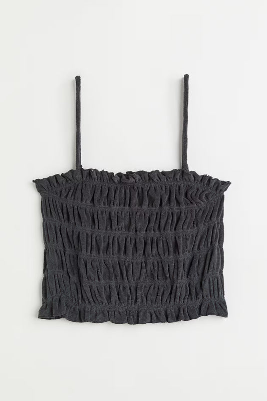 H&M Gathered top in ruffled fabric