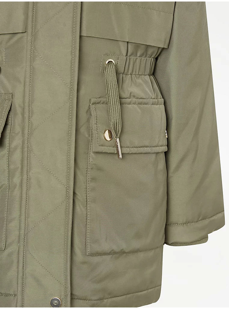 George Khaki Hooded Parka Jacket Size 7-8 Years