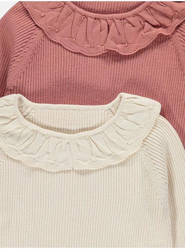 George Pink Collared Long Sleeve Jumpers 2 Pack Size 5-6 Years