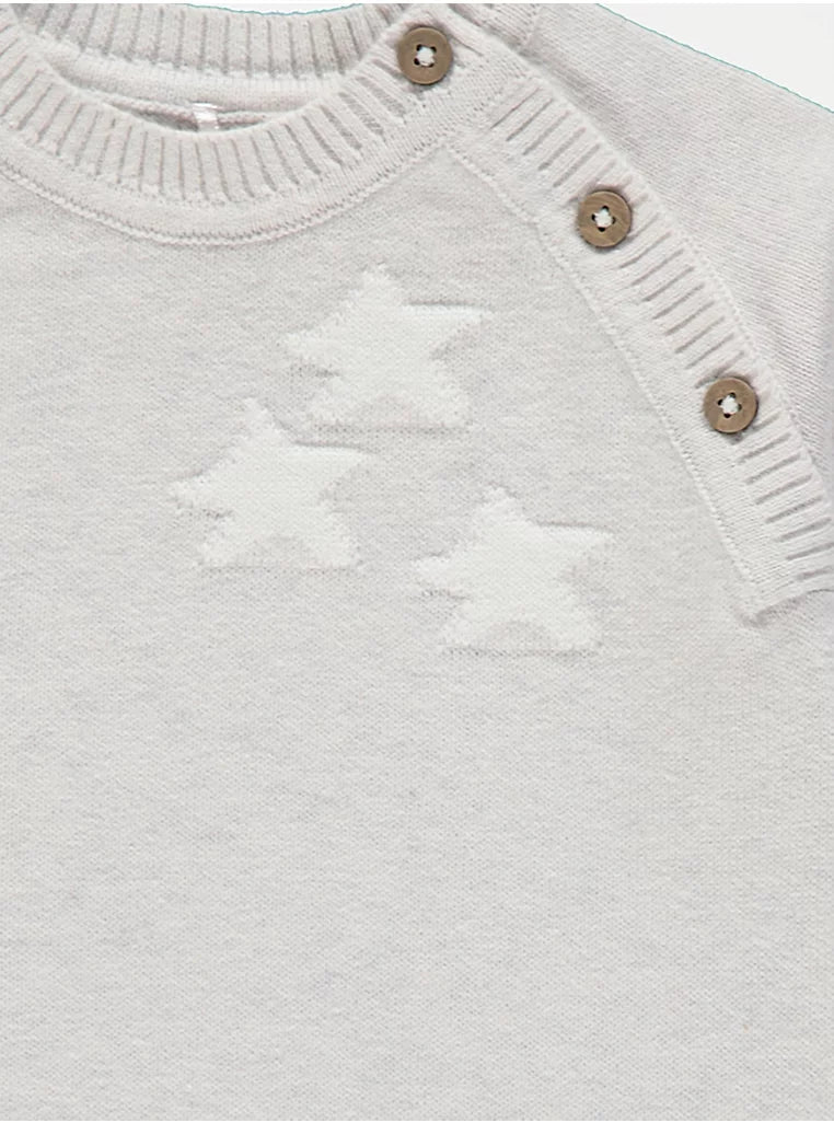 Grey Star Print Knitted Jumper and Trousers Outfit