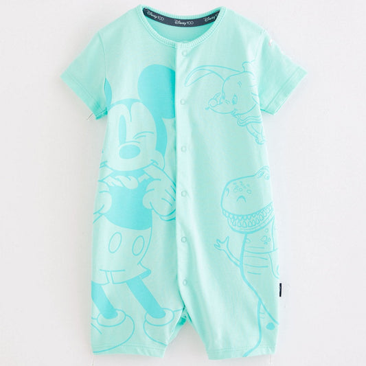 Baby Disney 100 Character Print Romper – Mint Green