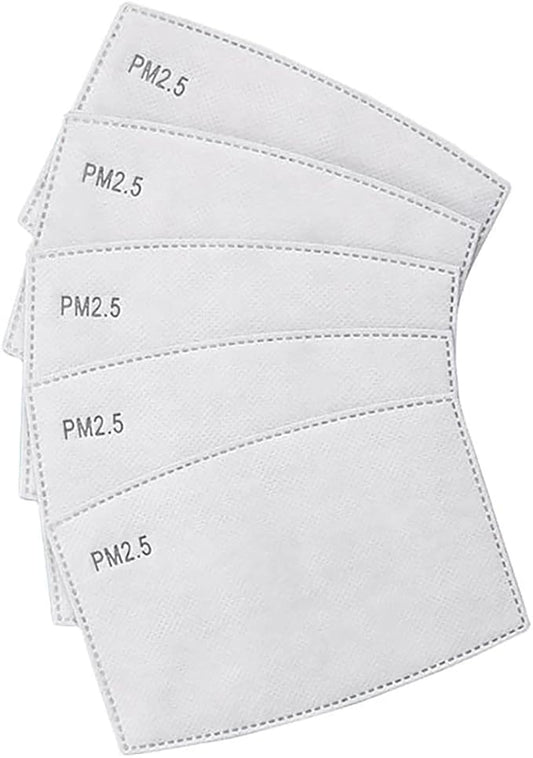 Breathing PM 2.5 Activated Carbon Filter Insert for Cotton Face Masks Replaceable Face Mouth Cover Masks, Anti Dust, Anti-saliva - 5 PACK