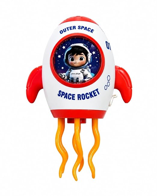 Electric Space Rocket Toy with Spray Mist & Lights