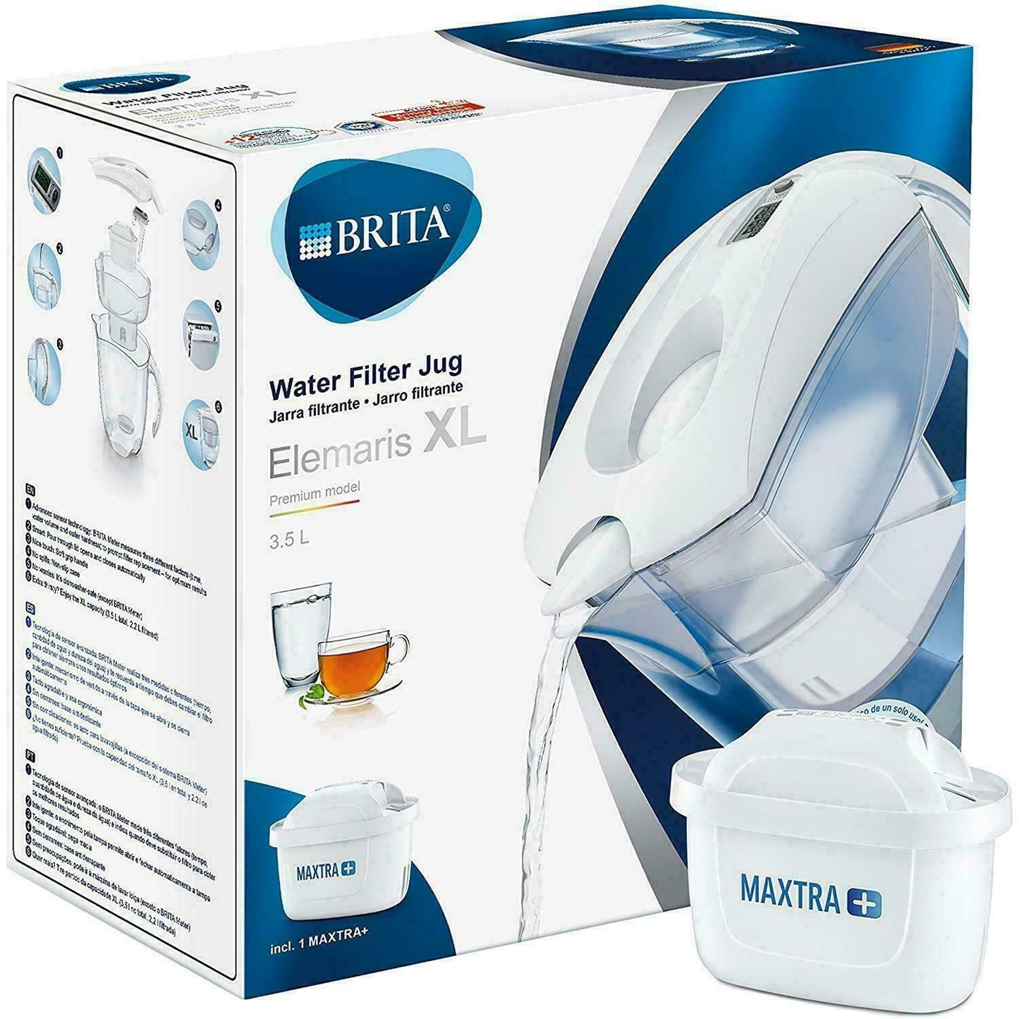 BRITA M1867347 Elemaris Meter XL Water Filter Jug - White
