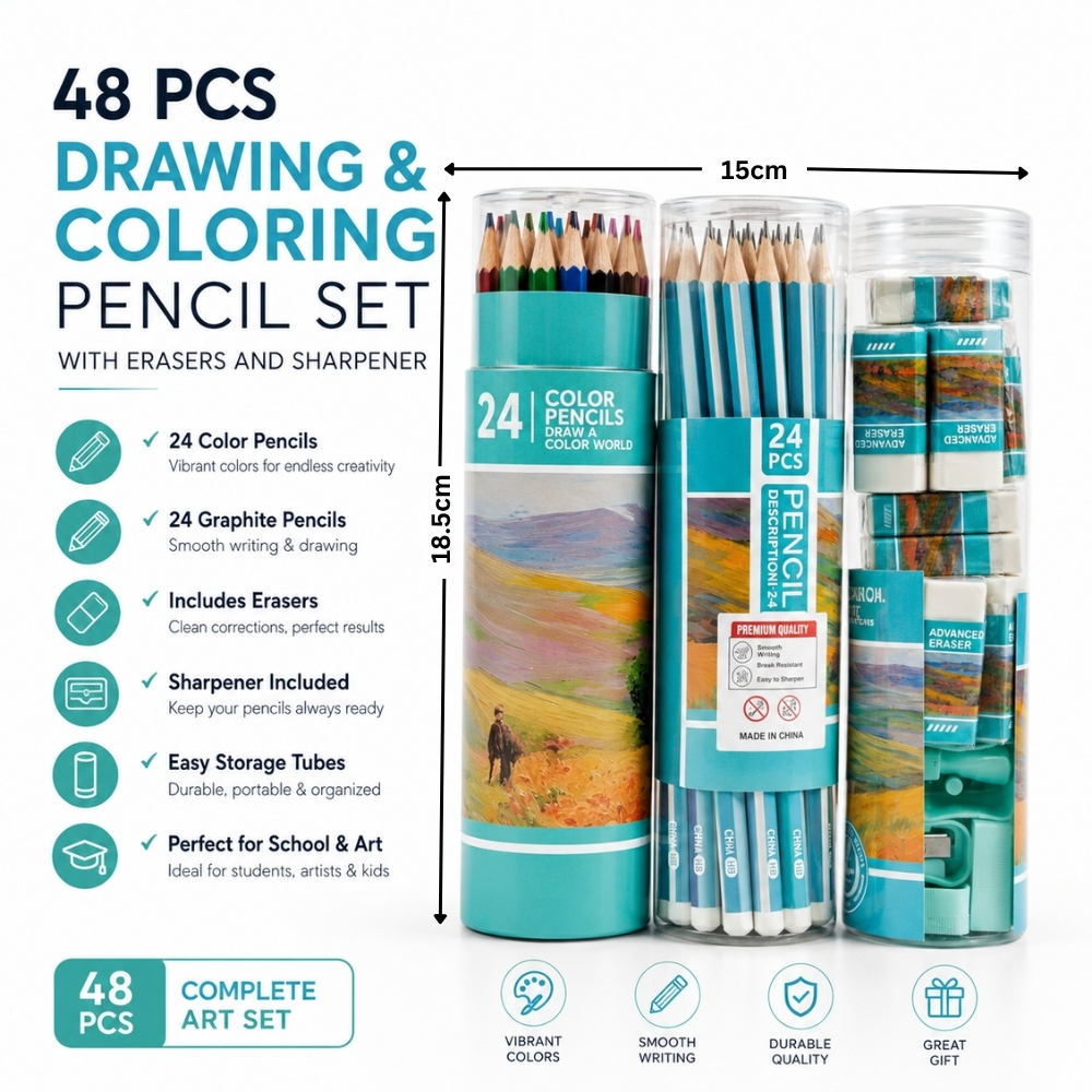 Professional Art Drawing Kit 48 Pcs
