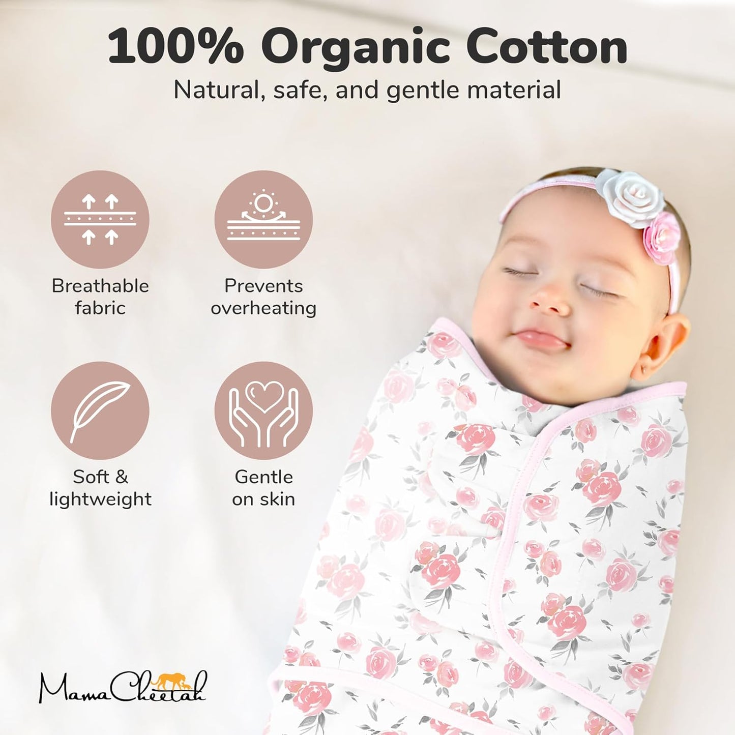 Mama Cheetah Preemie Swaddle Sack