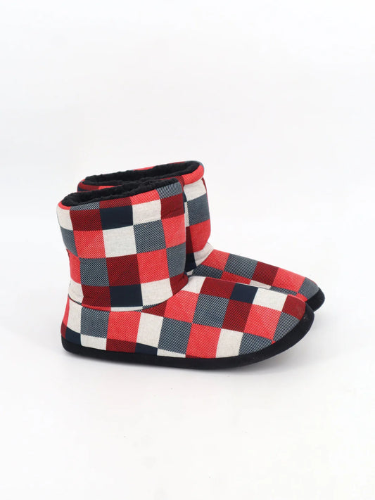 Men's Plaid Winter Slippers,Multi Color