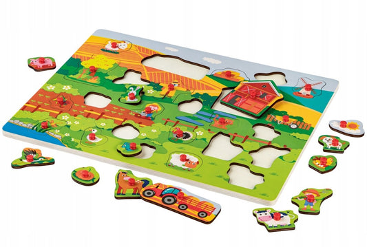 WOODEN PUZZLE BLOCKS ANIMALS PLAYTIVE +1.5 years