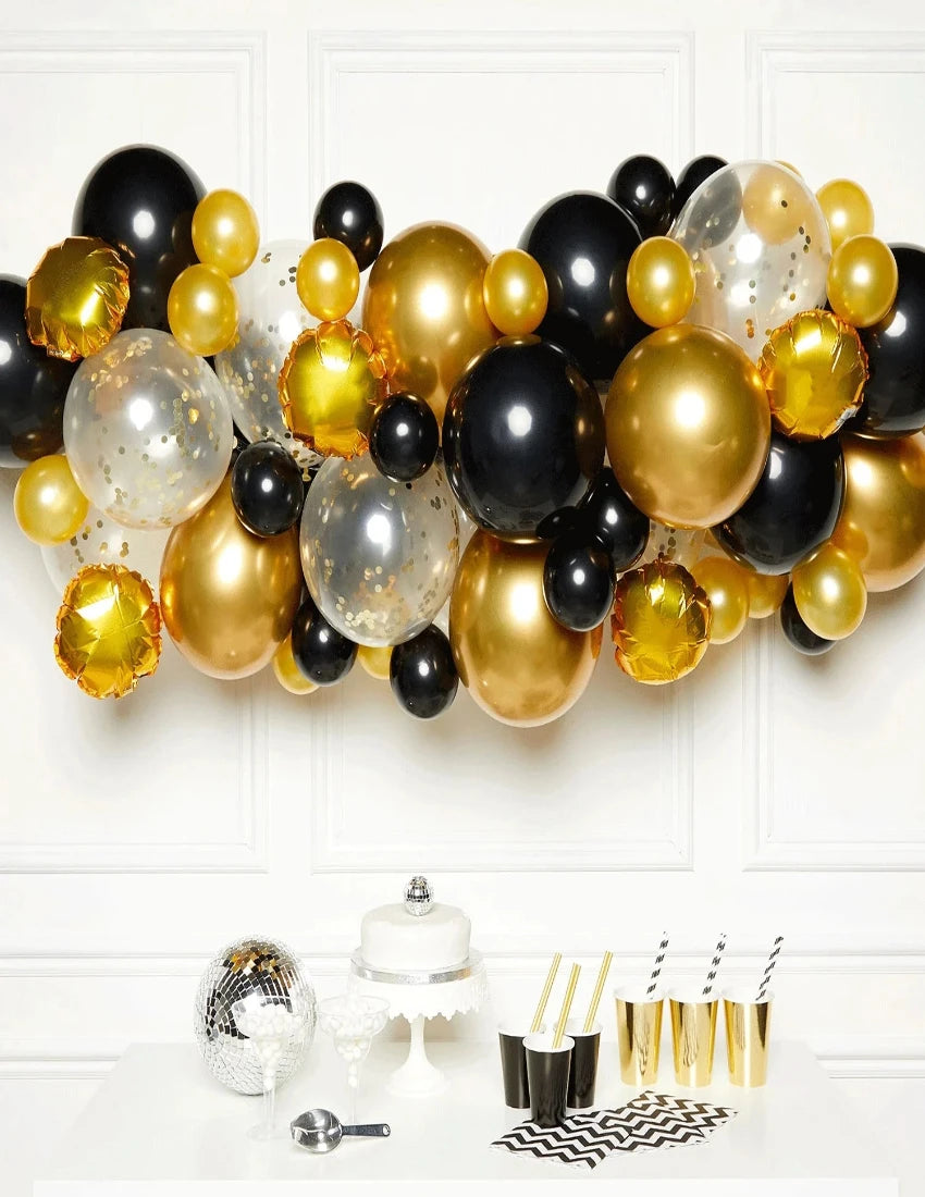Black Gold and Silver DIY Garland Balloon Kits