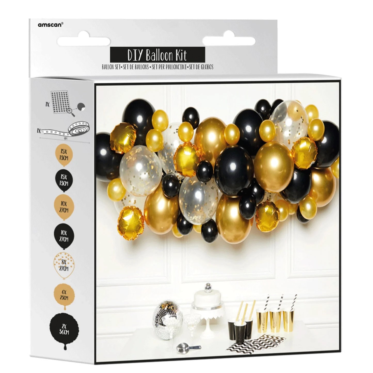 Black Gold and Silver DIY Garland Balloon Kits