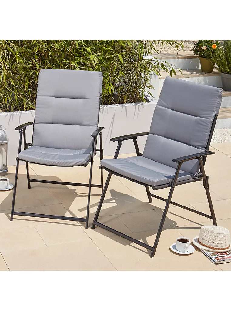 Miami 6 Piece Charcoal Patio Set with Charcoal Cushion Packs