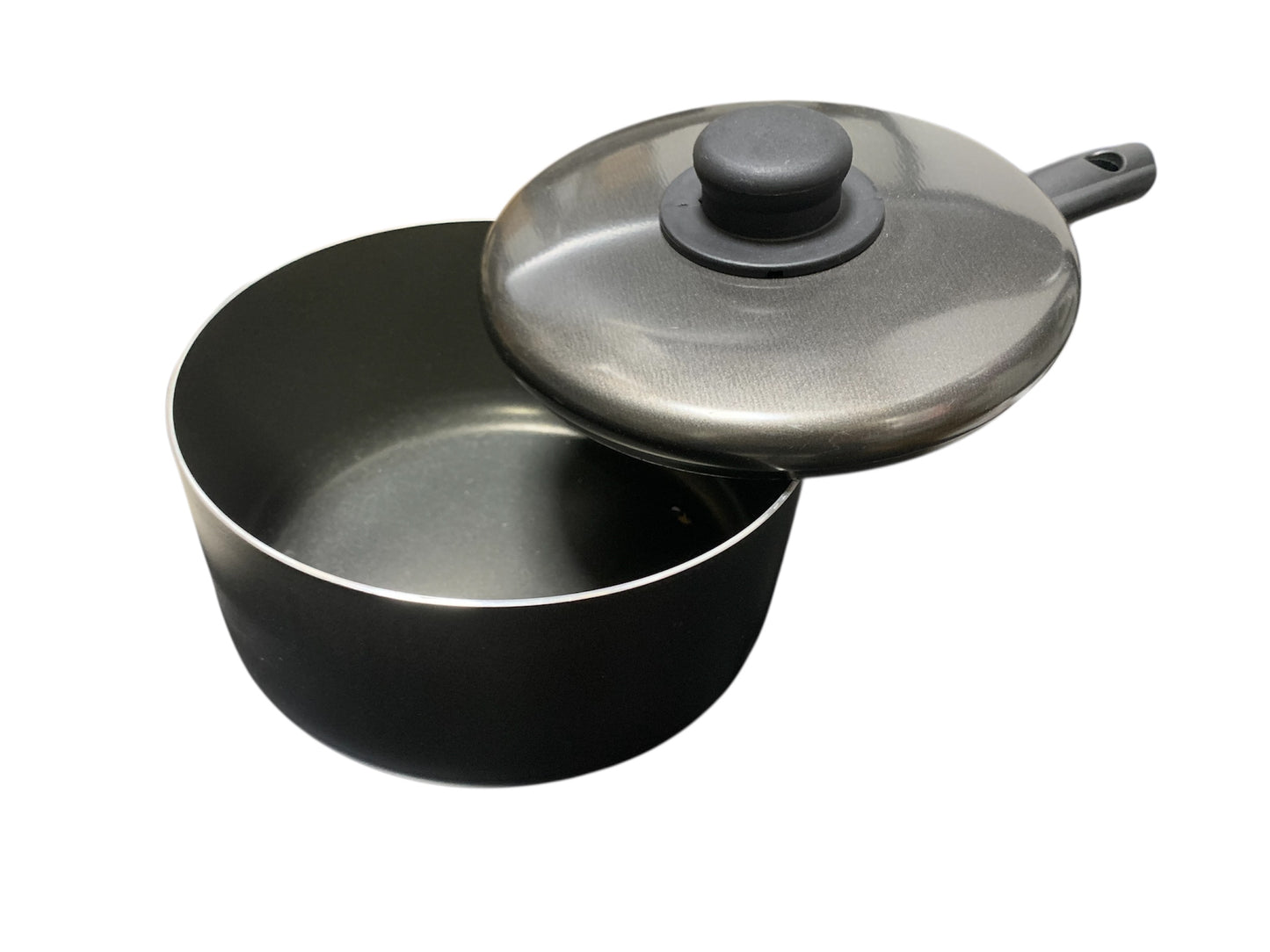 Black Non-Stick Saucepan with a Lid